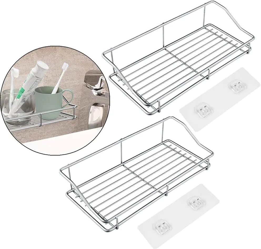 Sturdy Stainless Steel Shower Caddy nudity flat surface for bathroom