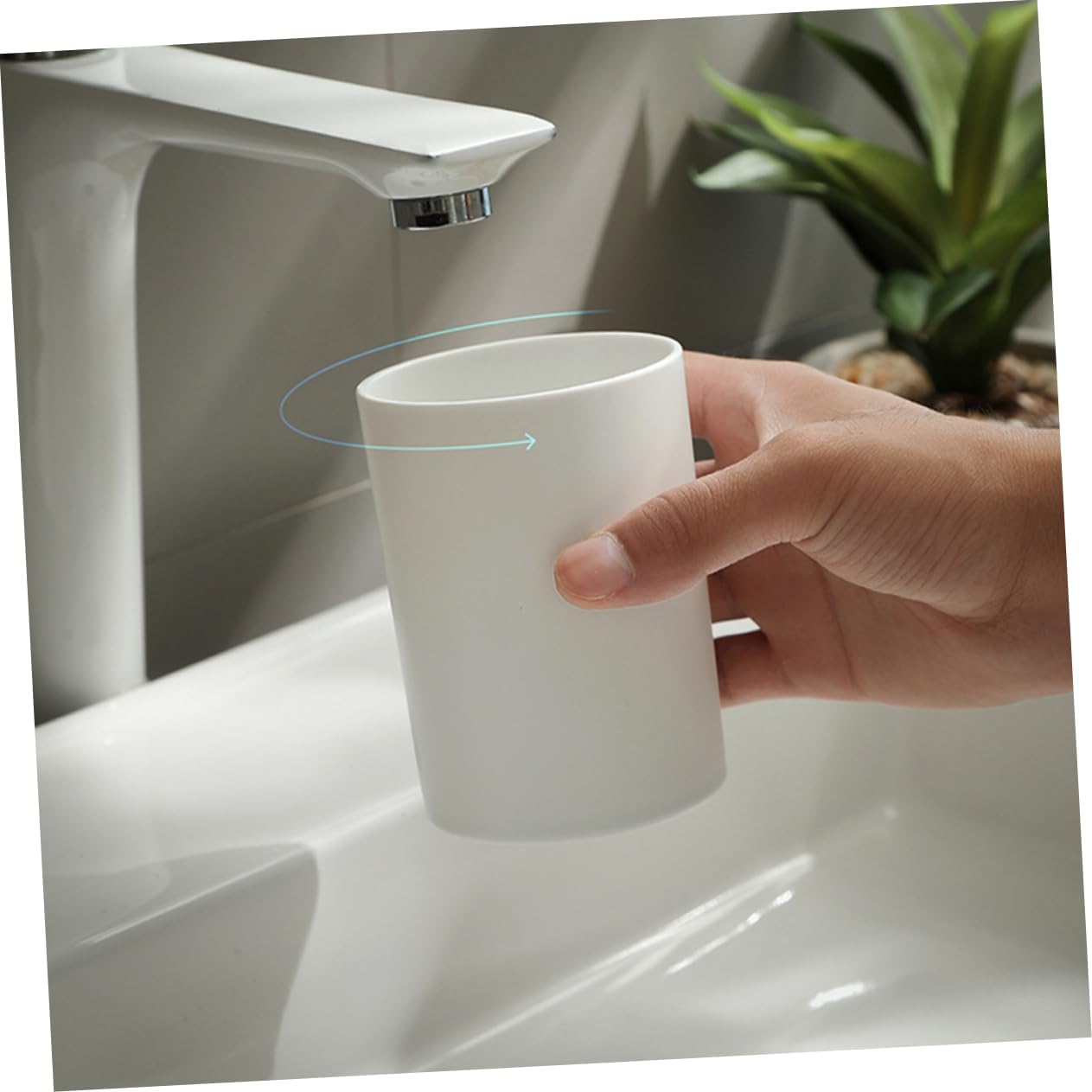 Happyyami 2Pcs Bathroom Tumbler Cups Reusable Unbreakable Multi Purpose Toothbrush and Drinking Cup
