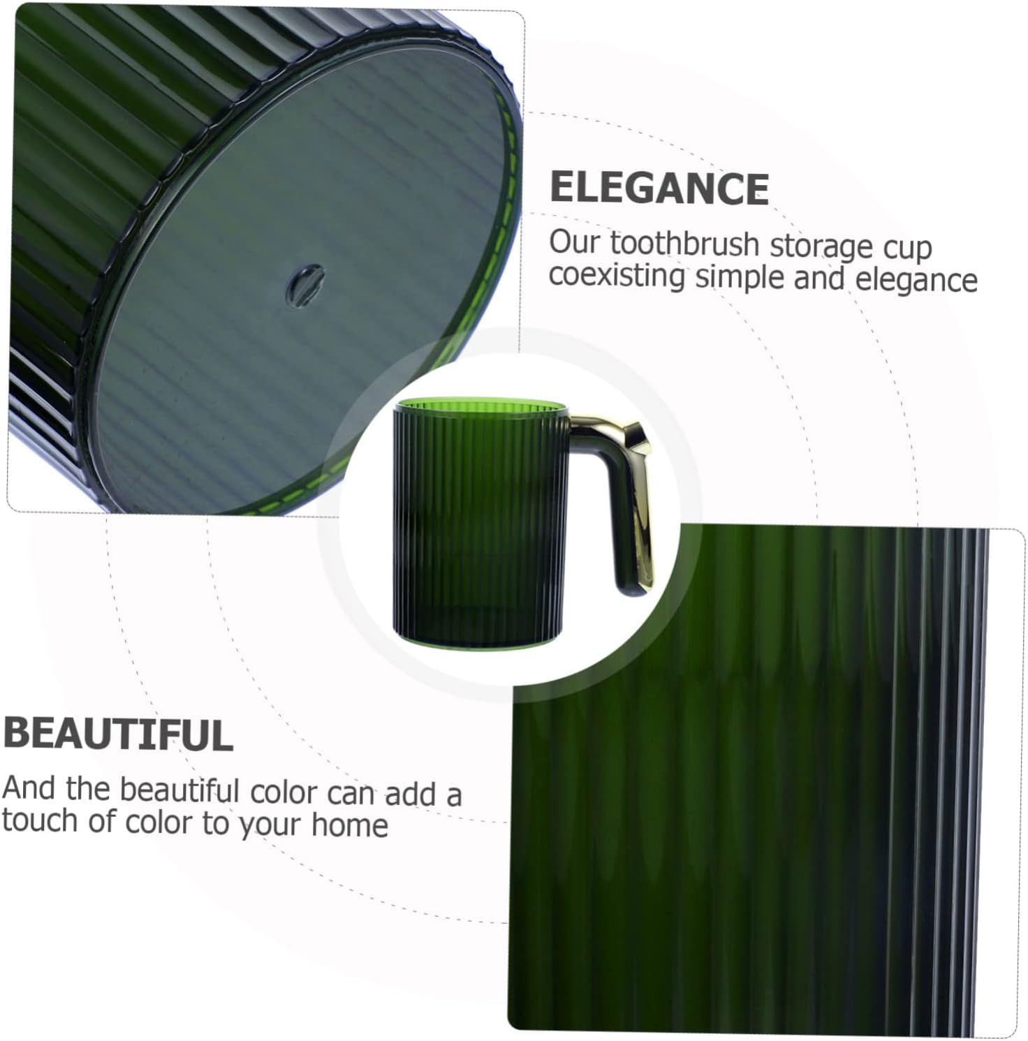 Elegant Handle Travel-Friendly Bathroom Toothbrush Cup for Home Bath