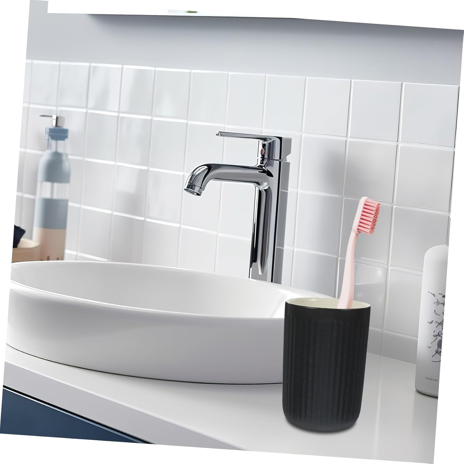 2Pcs Vintage Toothbrush Cup Reusable Bathroom Tumbler