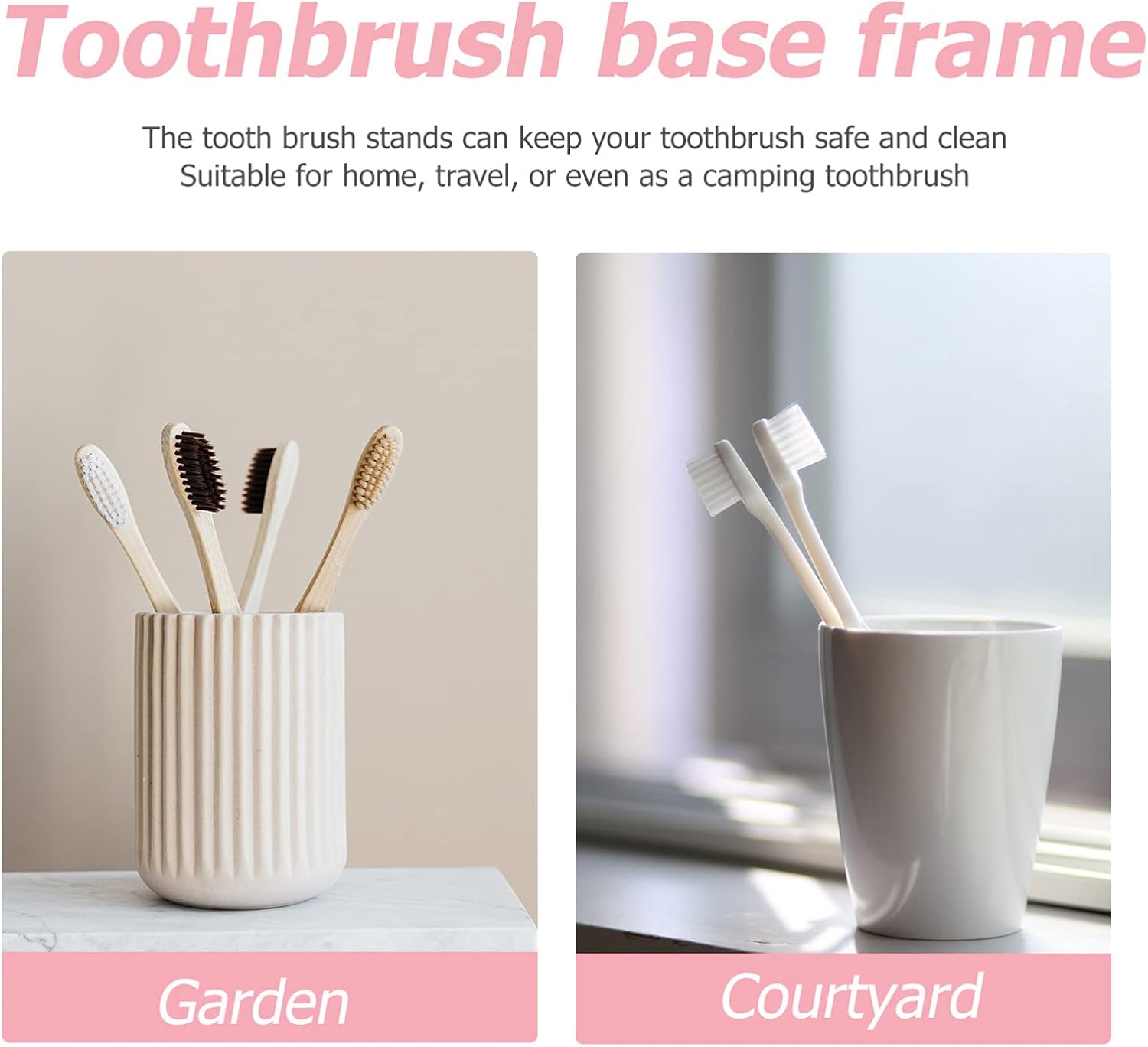 Cabilock 3Pcs Marble Pattern Ceramic Electric Toothbrush Holder - Space Saving Bathroom Organizer