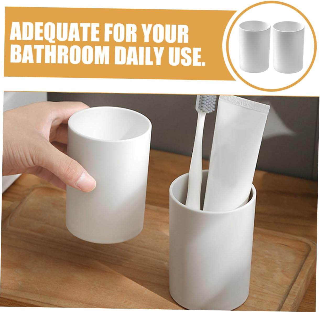 Cabilock Reusable Stylish Bathroom Tumbler Cup Set for Toothbrush Mouthwash