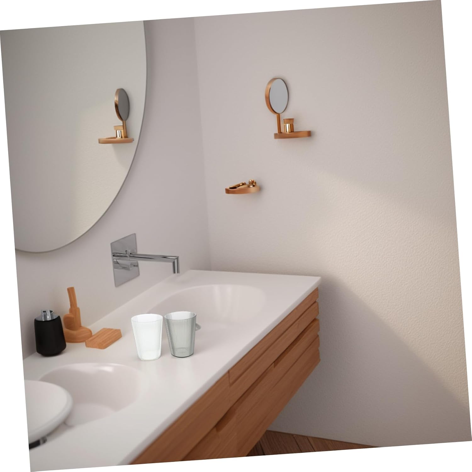 Chic 2-Pack Toothbrush Cup with Storage for the Bathroom