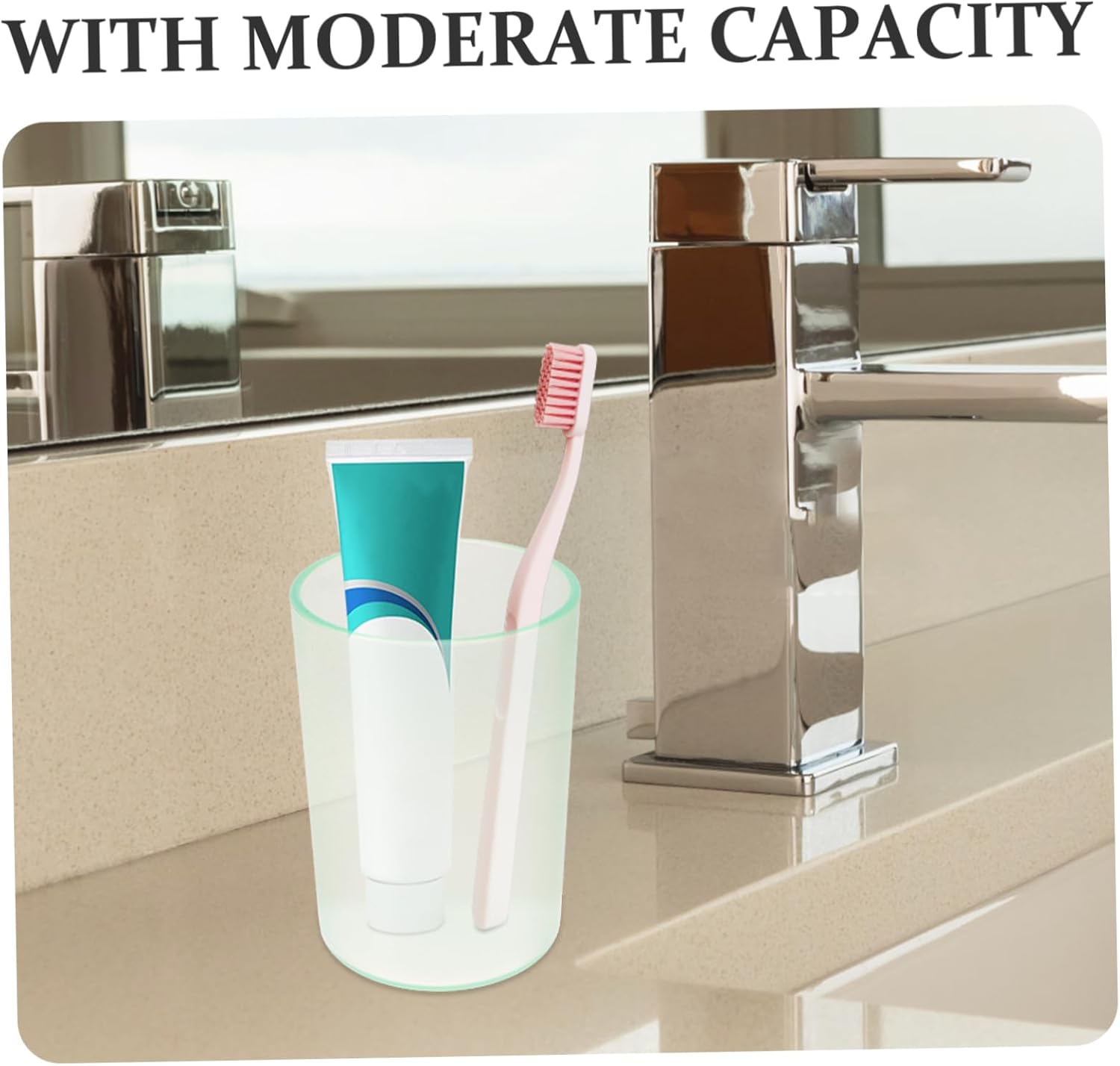 IWOWHERO Transparent Toothbrush Cup for Adults