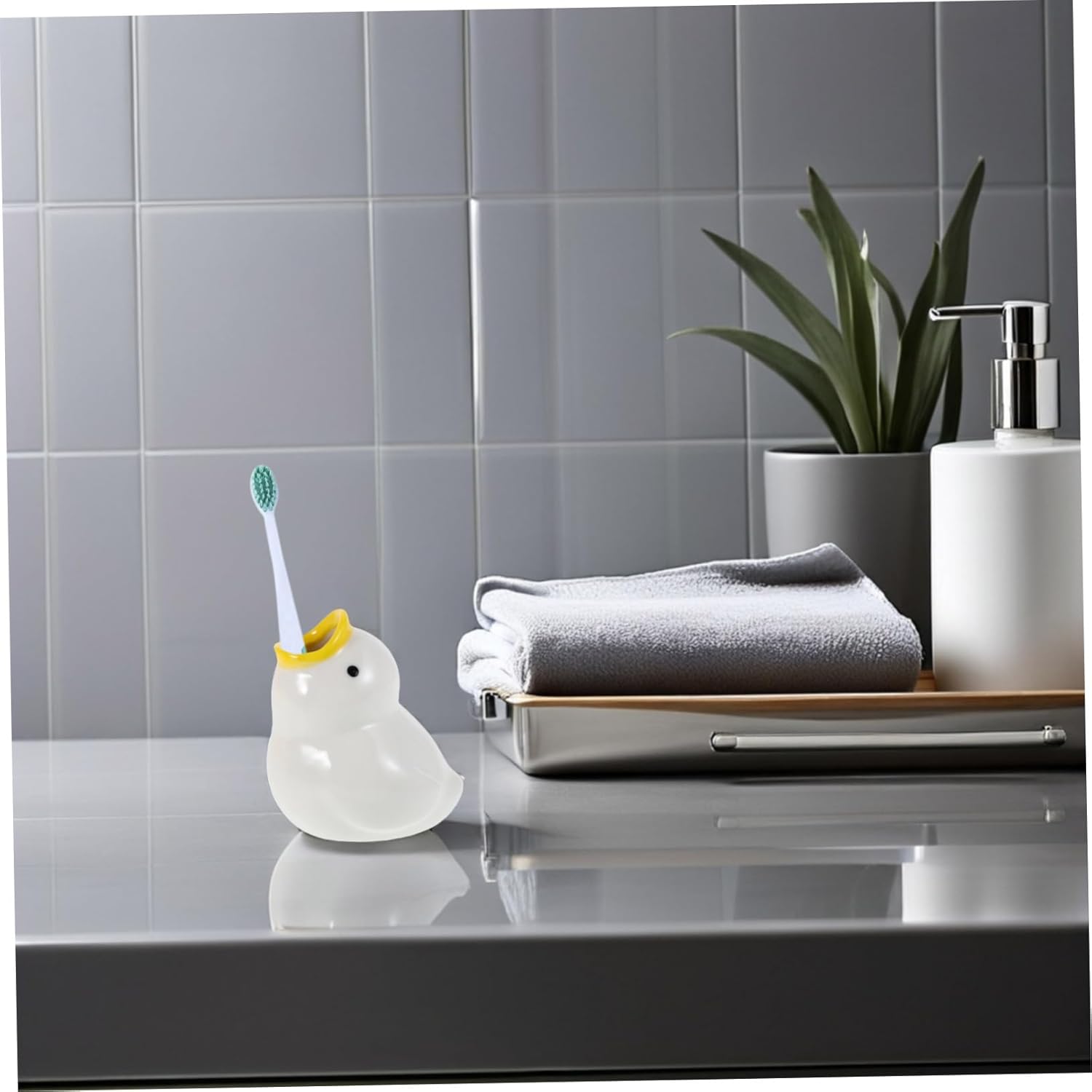 Cute Ceramic Toothbrush Holder - Compact Functional