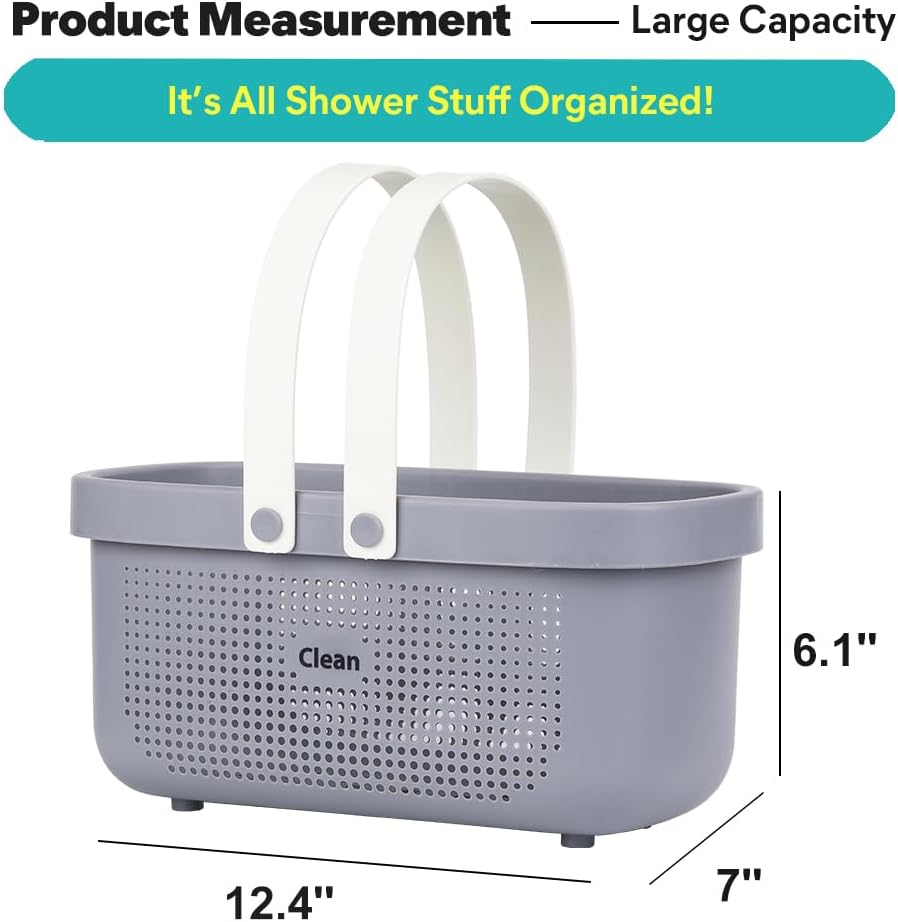 LAIGOO Gray Shower Caddy Basket for Bathroom organize storage