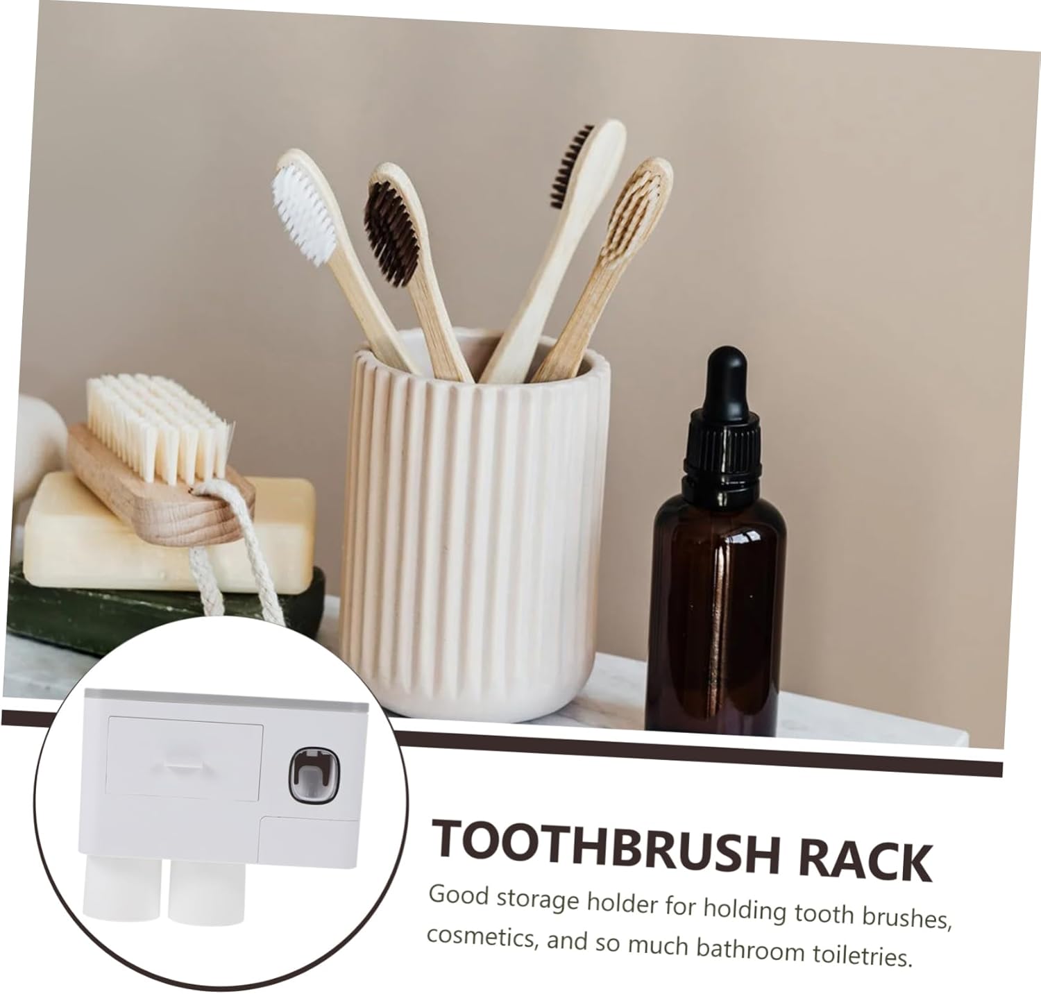 Wall-Mounted Family Toothbrush Holder With Automatic Toothpaste Squeezer