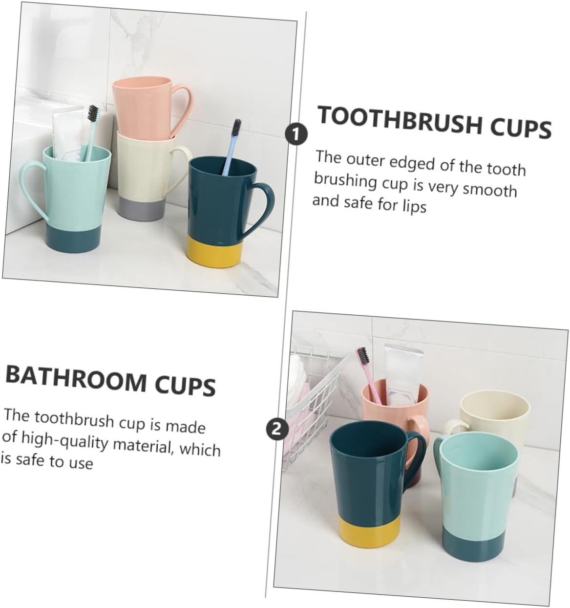 Stylish 4-Pack Reusable Toothbrush Holder Cups for Travel Camping
