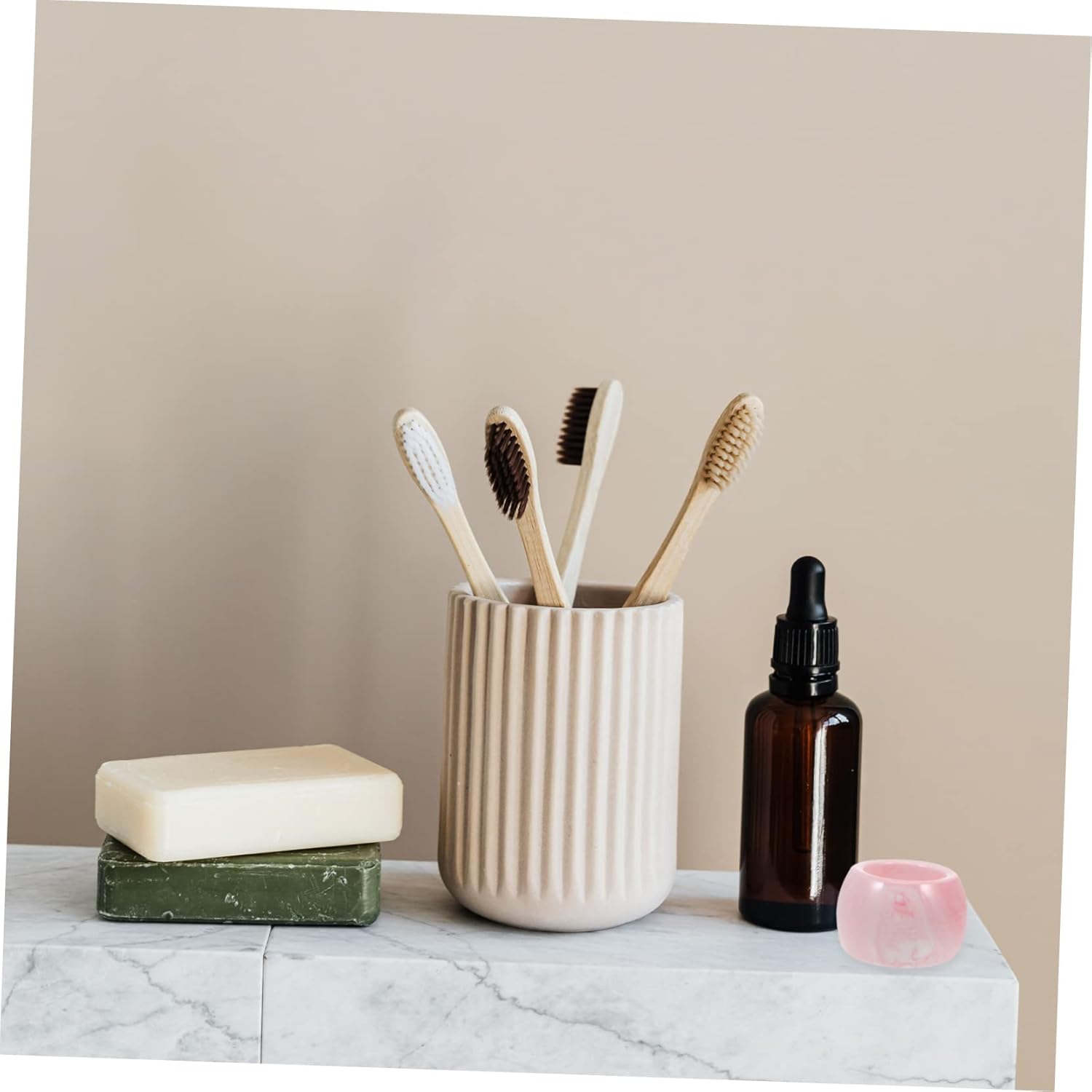 3Pc Marbling Electric Toothbrush Compact Holder