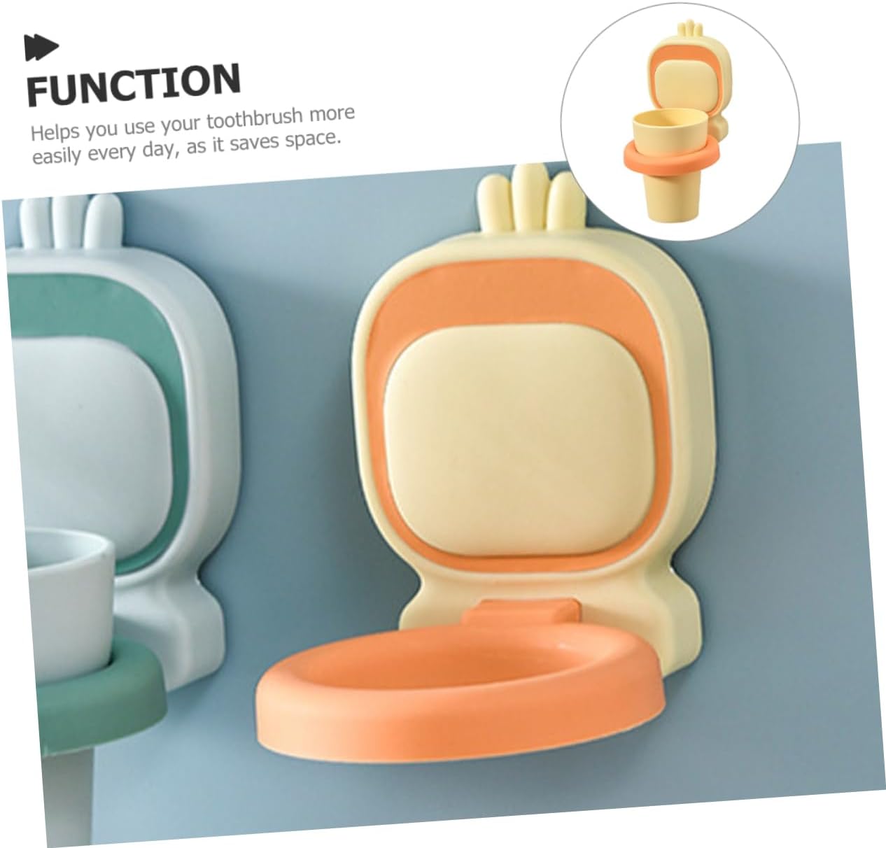 Toothbrush Storage Cup Set Wall Mount Holder for Boys and Girls