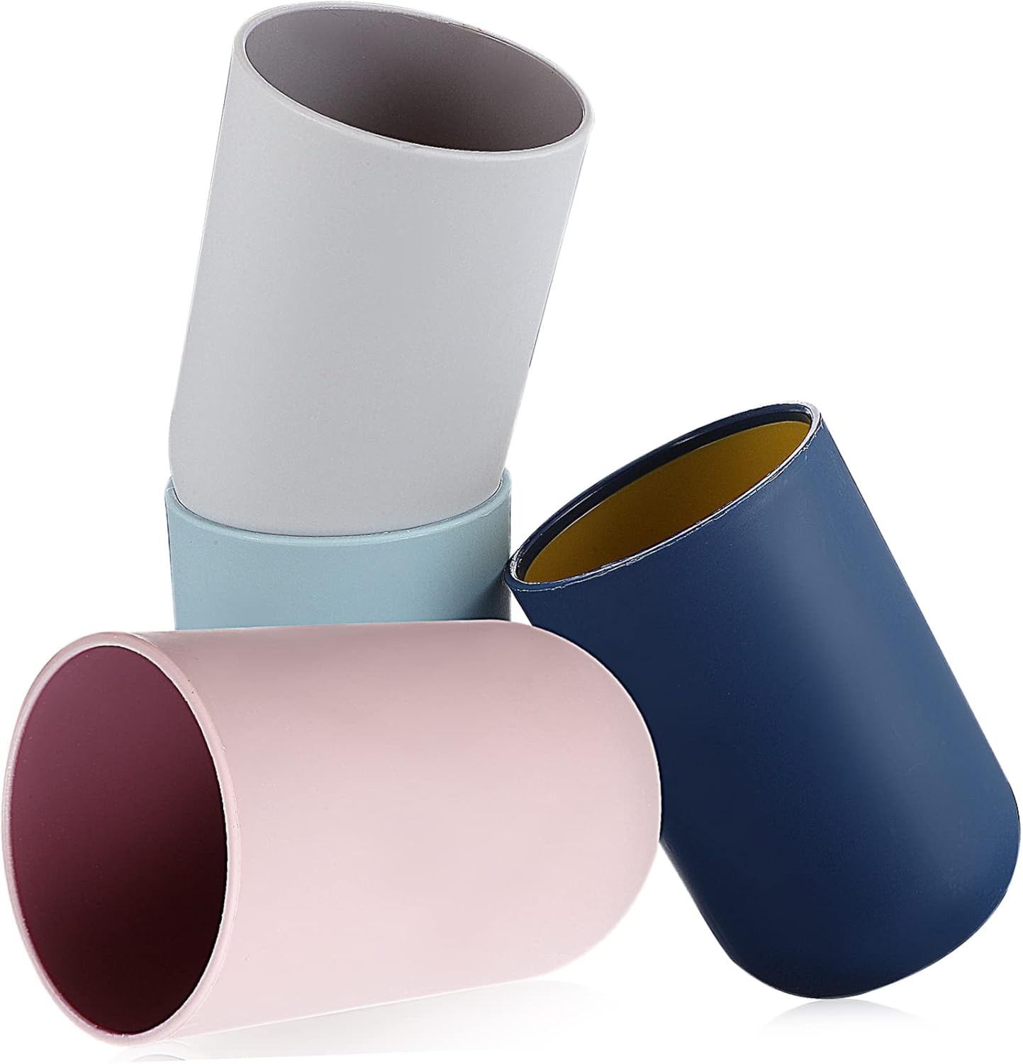4-Piece Simple Style Toothbrush Tumblers Bathroom Mouthwash Cups Reusable Easy to Clean