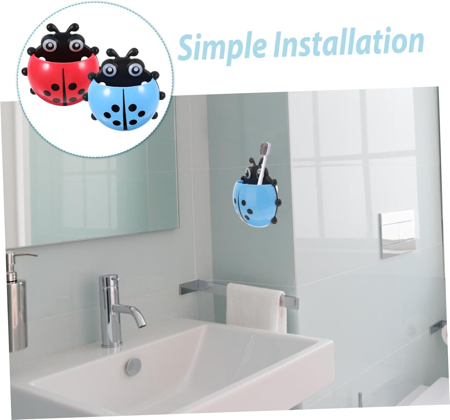 Zerodeko 2Pack Wall-Mounted Toothbrush Holder