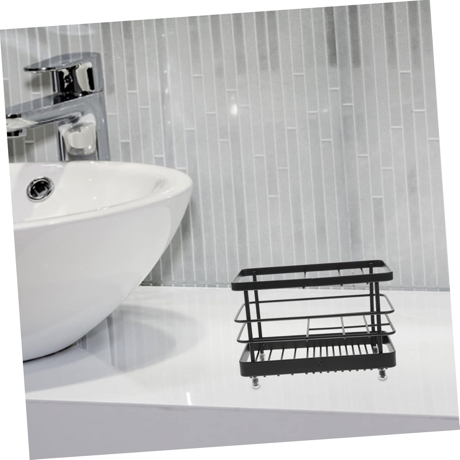 LIFKICH - Durable Iron Toothbrush Holder Rack for Bathroom Storage