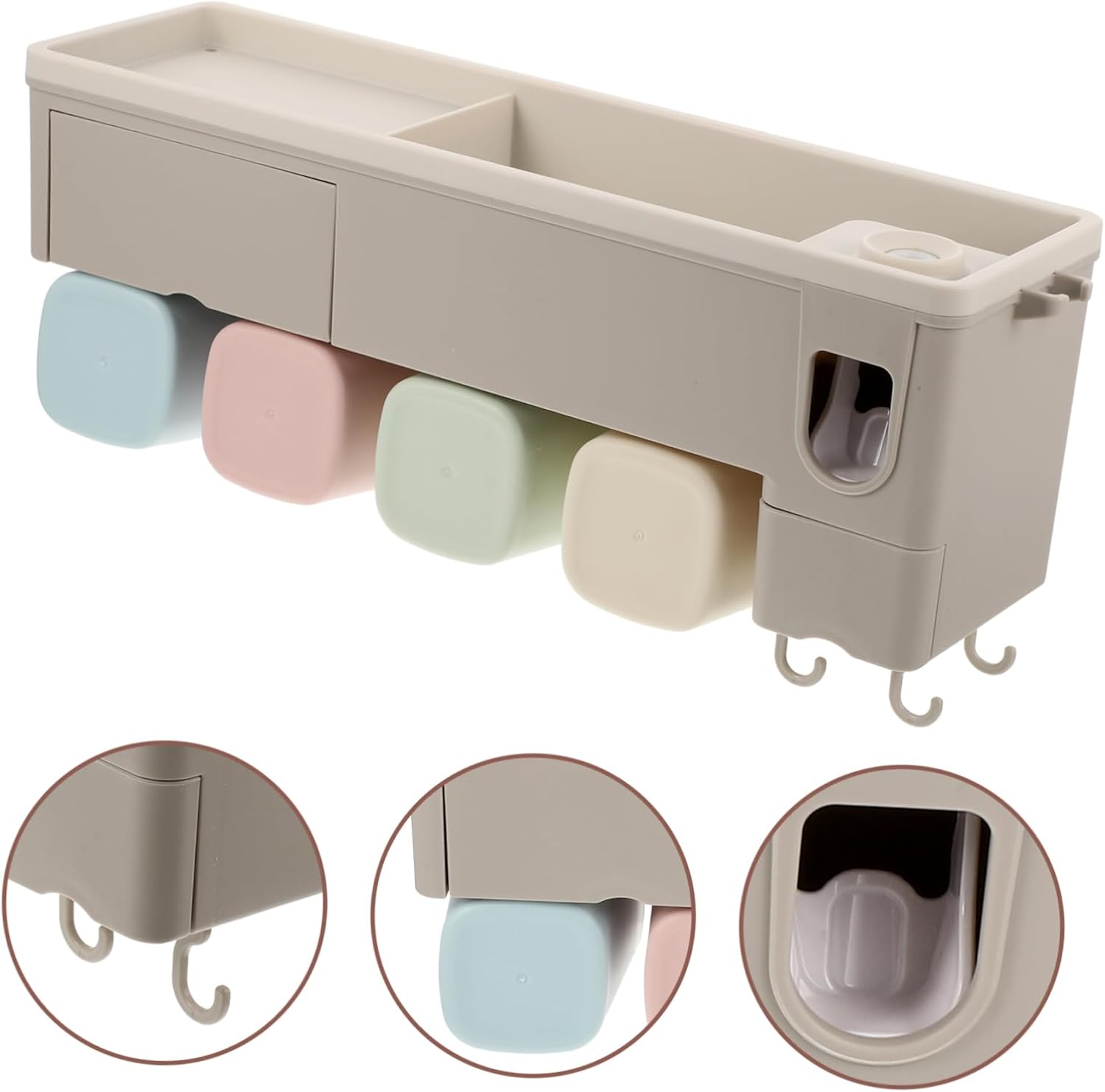 Elegant Wall-Mounted Toothbrush Holder with Automatic Dispenser