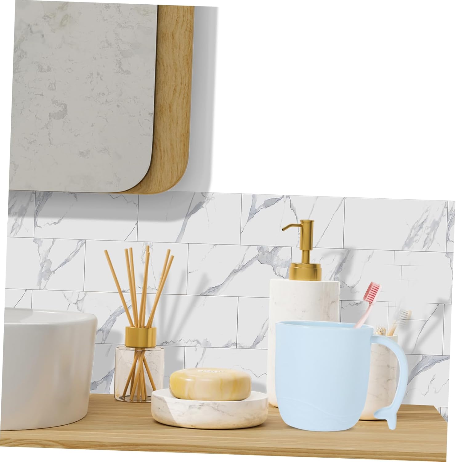 Two-Piece Mansion Dolphin Mouthwash Cups for Oral Care