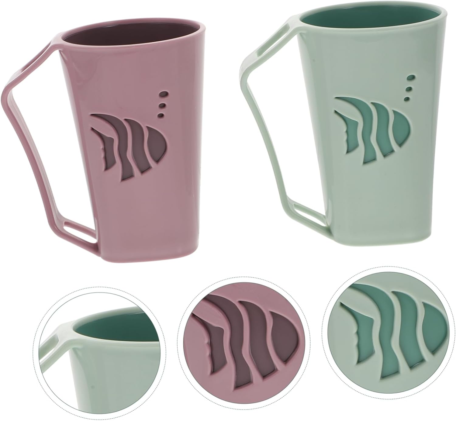 UGH-Free Design ULTECHNOVO 2pcs Wear-Resistant Gargle Cup Toothbrush Holder
