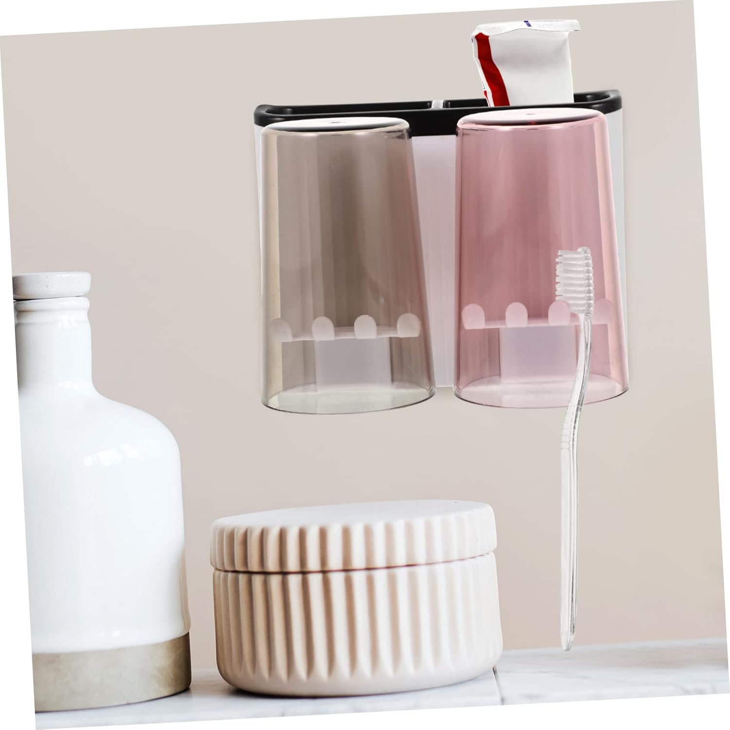 Wall-Mounted Tooth Cup Holder organizing system