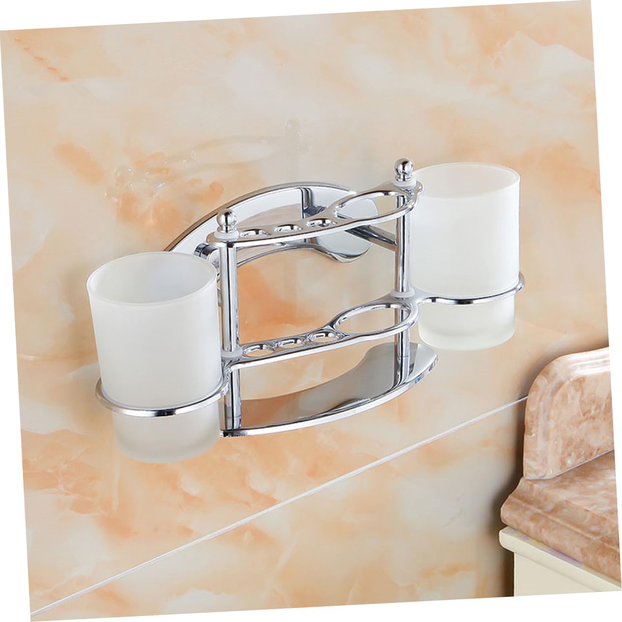 Stainless Steel Wall-Mounted Toothbrush Holder for Bathroom