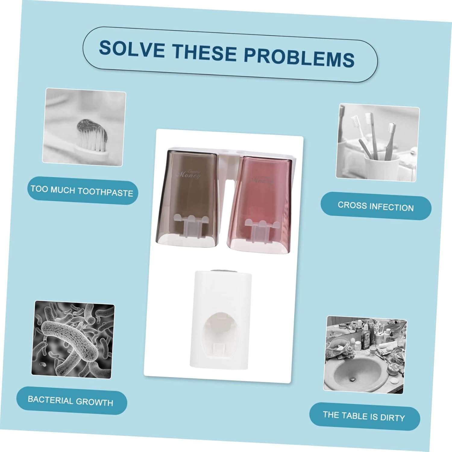 Holibanna Toothpaste and Toothbrush Storage Rack
