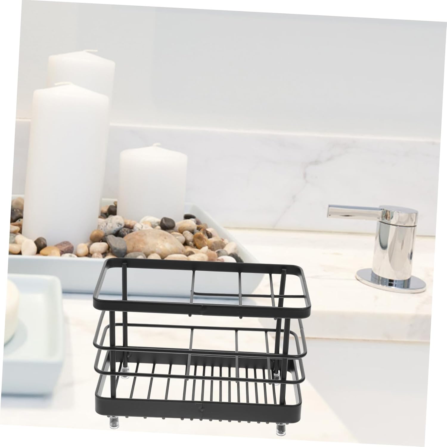 Unomor Toothbrush Drain Rack Metal Functional Tidy Shower Holder