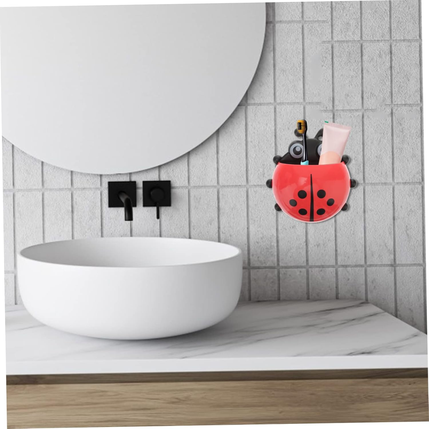 Ladybug Toothbrush Holder Wall Suction Cup