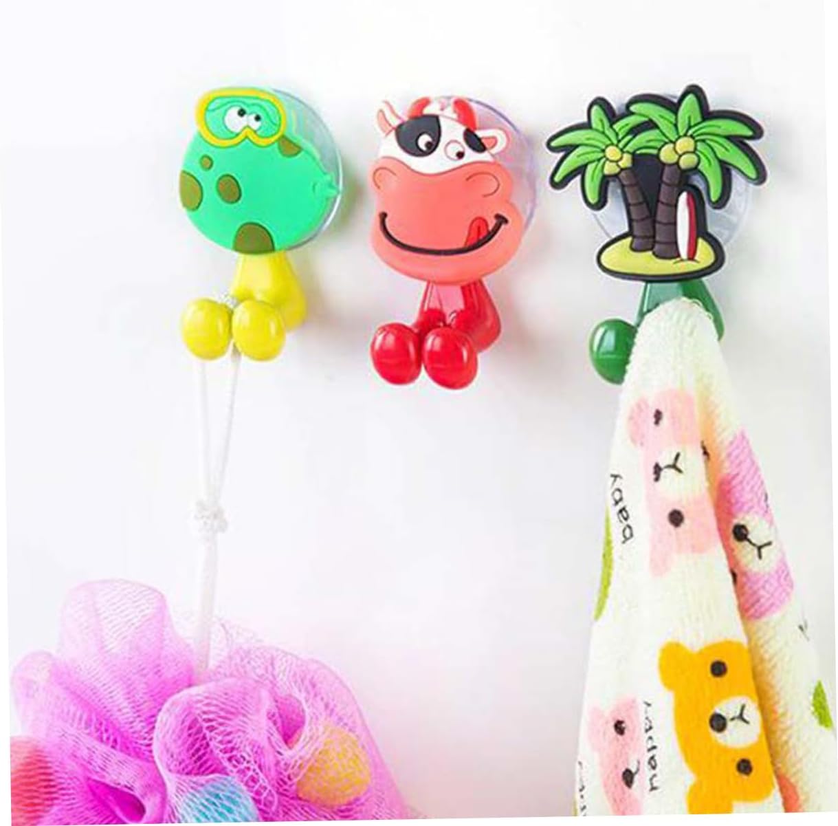 10-Piece Cartoon Character Toothbrush Holder Random Animal Design Easy to Install