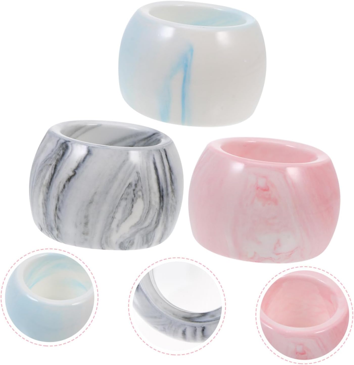 3Pc Marbling Electric Toothbrush Compact Holder