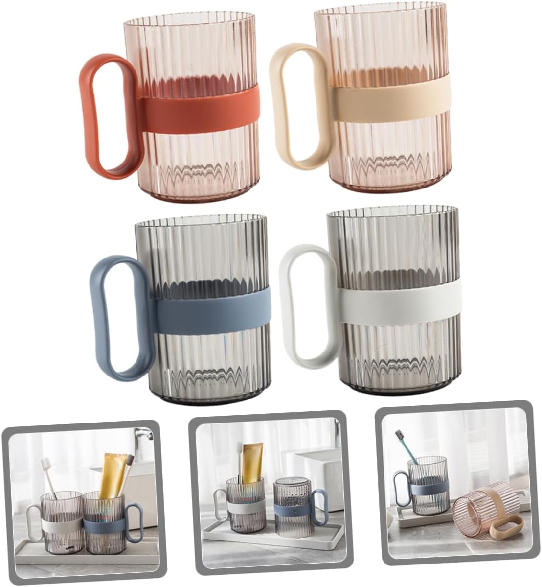 4-Piece Reusable Mental Wash Cup Set for Boys Girls Adults
