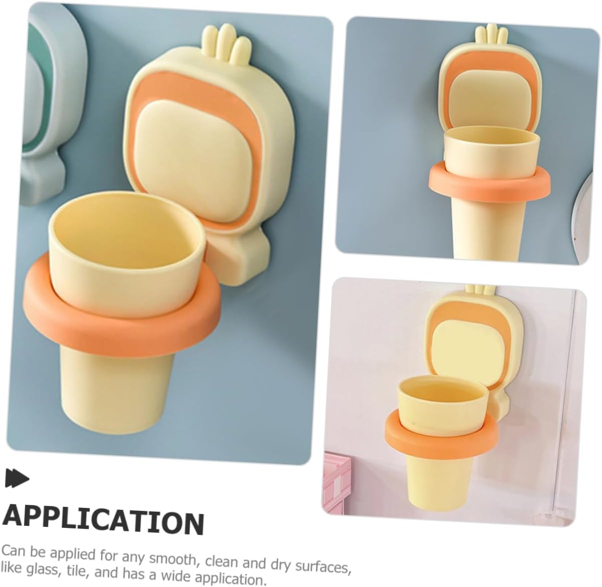 Toothbrush Storage Cup Set Wall Mount Holder for Boys and Girls
