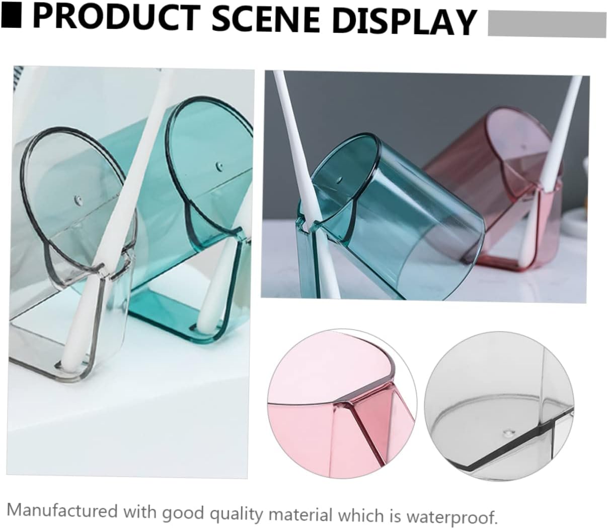 3-Piece Set of Sky Blue Toothbrush Holder