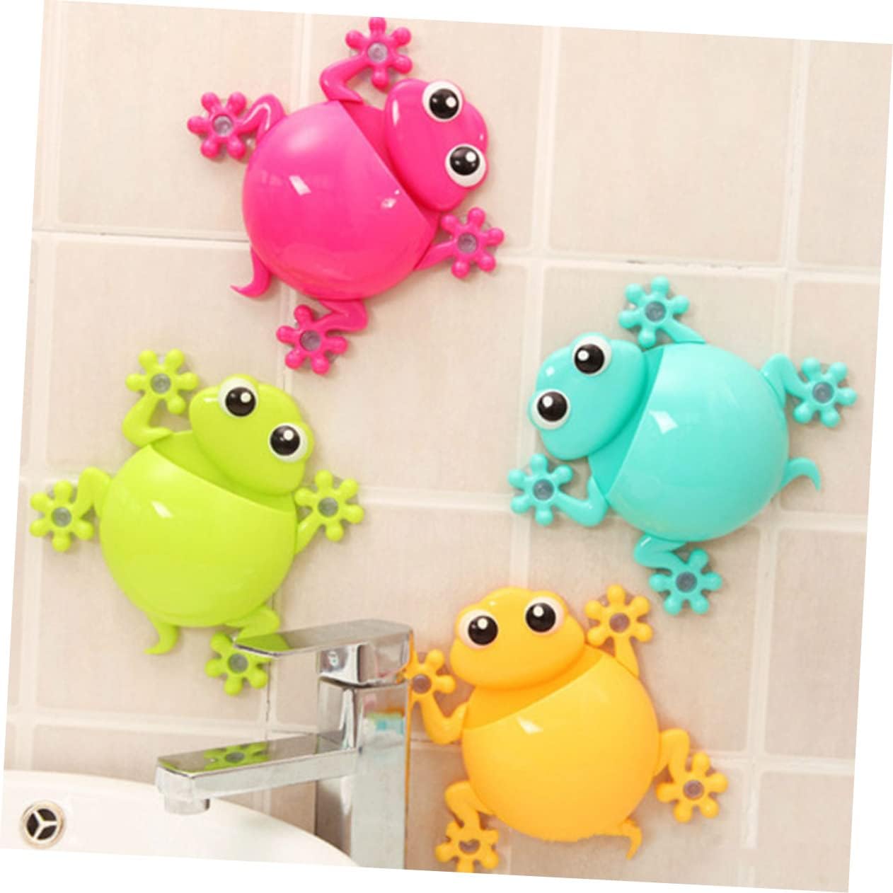 BEBEMOKO Animal Toothbrush Holder Suction Cup Design for Kids in the Bathroom