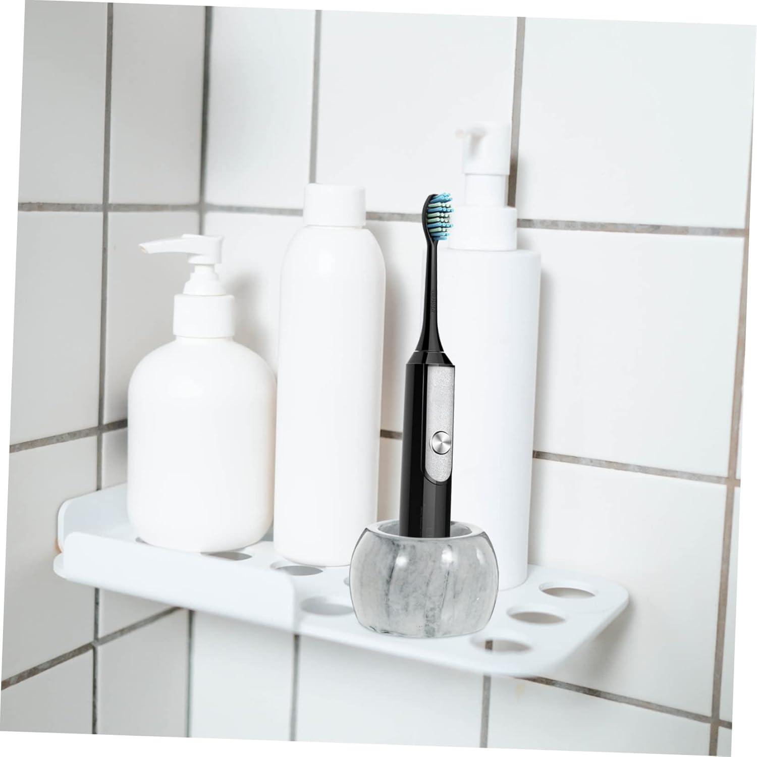 Ciieeo 2-Piece Marble Style Electric Toothbrush Holder