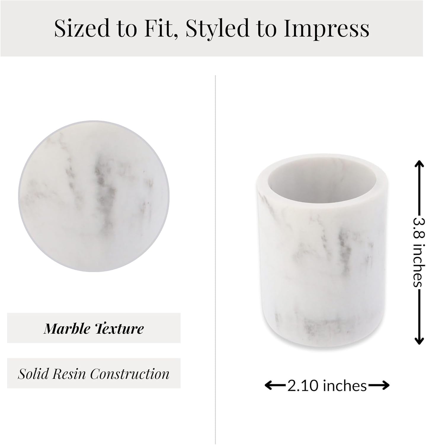 White Marble Resin Toothbrush Holder