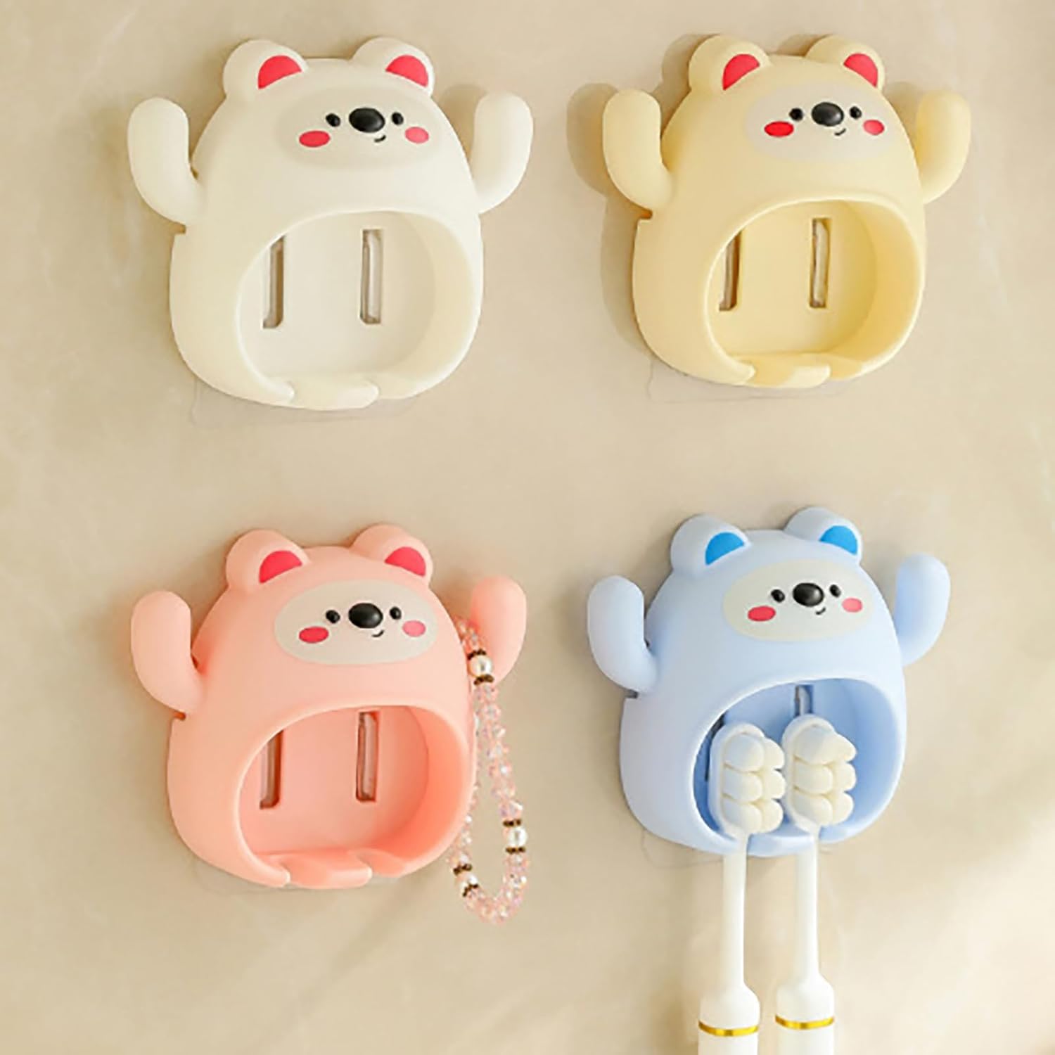 Cartoon Toothbrush Holder Wall Mount Suction Cup