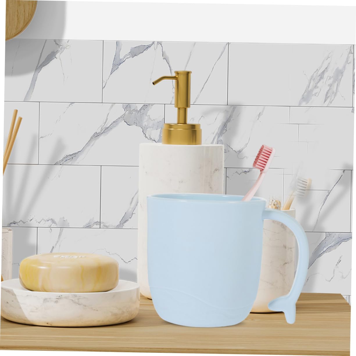 Perfect for kids - 2pack Bamboo Toothbrush Cups - Safe Style and Durable