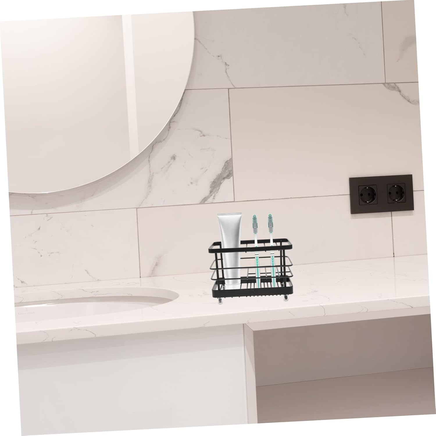 LIFKICH - Durable Iron Toothbrush Holder Rack for Bathroom Storage