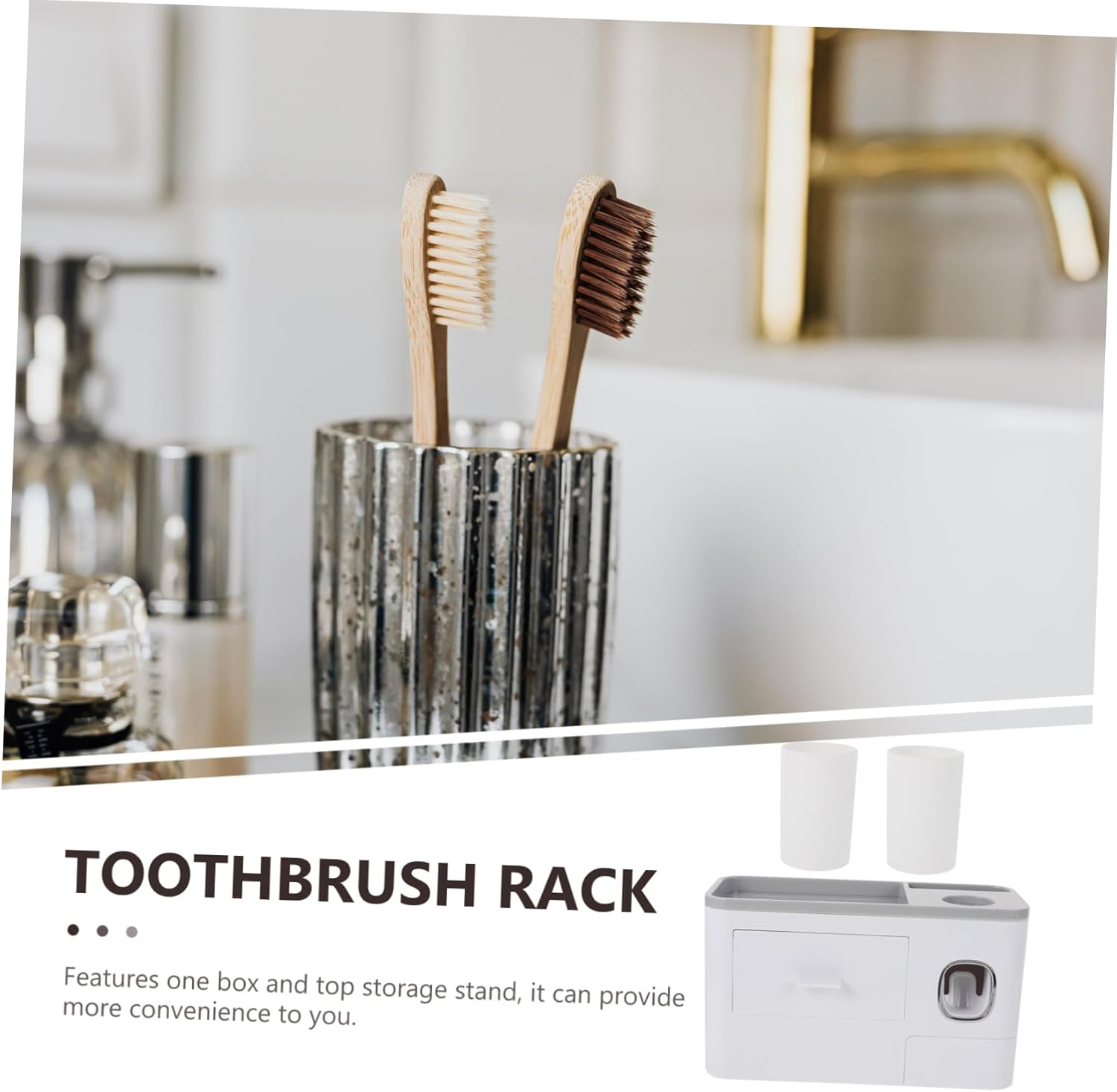 wall Mounted Toothbrush Holder with Storage