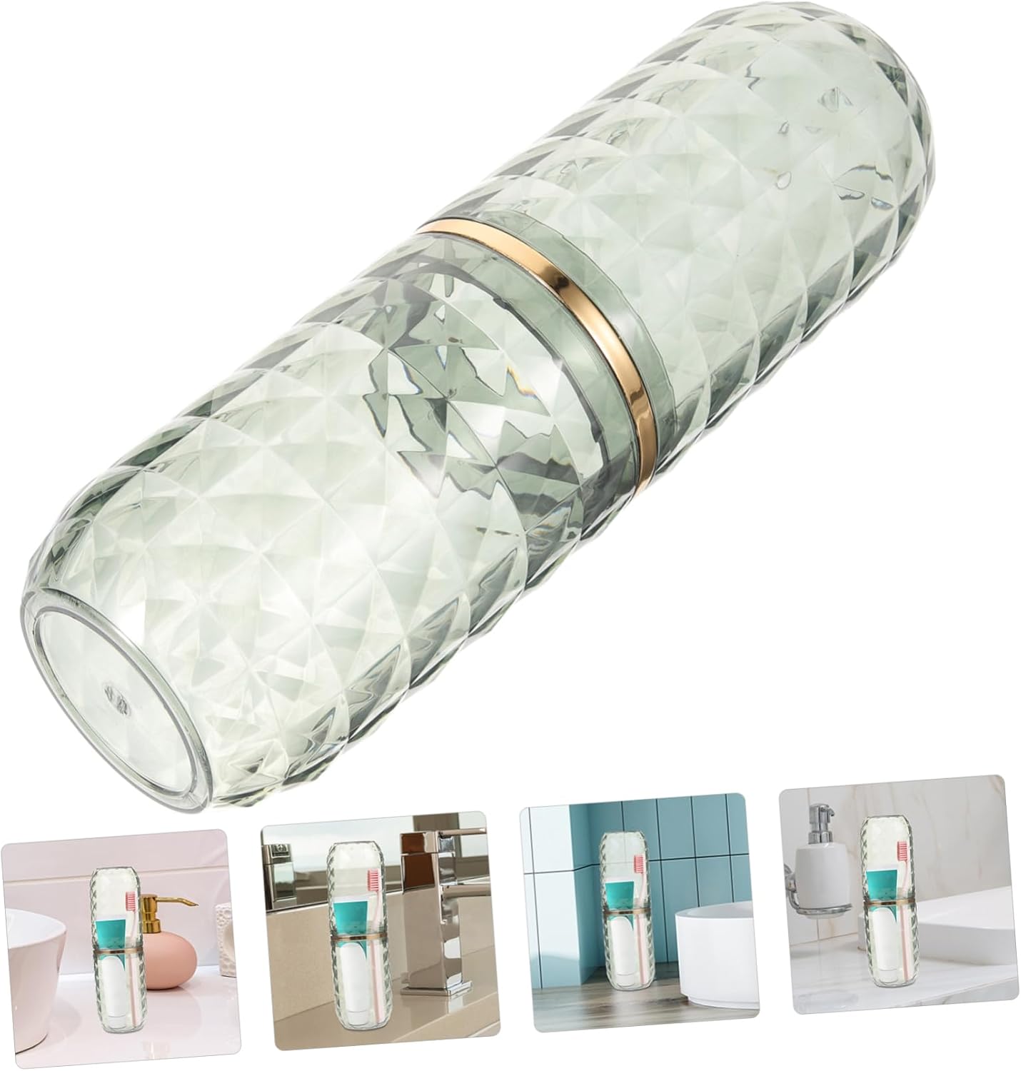 Happyyami - Modern Portable Toothbrush Mouthwash Holder for camping and Travel