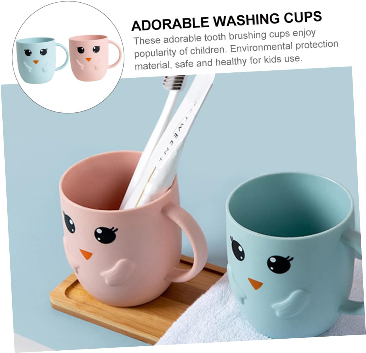 Giveaway Winning Frosted Toothbrush Cups Set for Boys and Girls