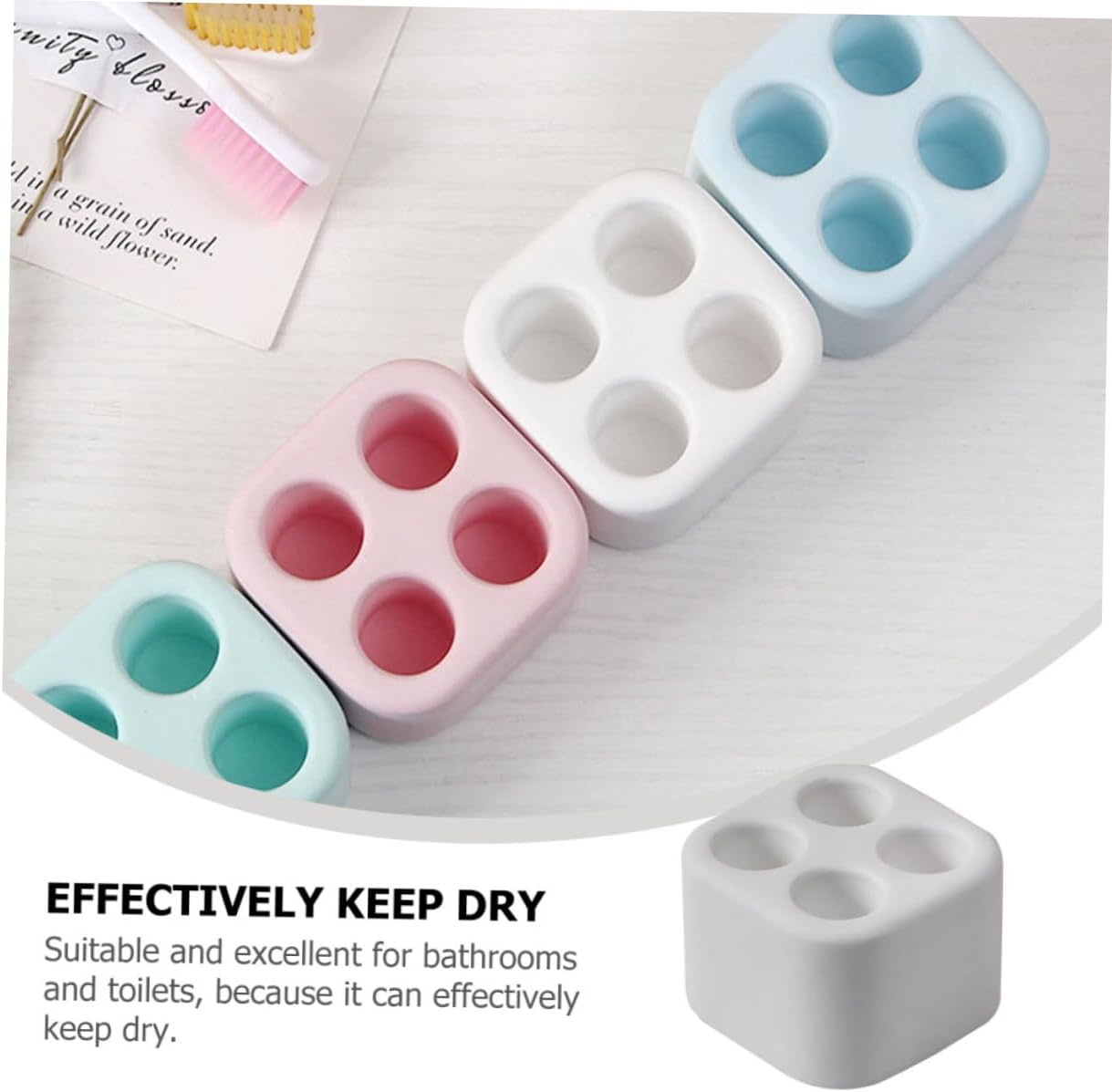 Mini Diatomite White Toothbrush Holder by Holiday YOYO