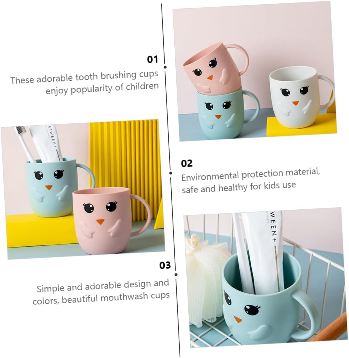 Giveaway Winning Frosted Toothbrush Cups Set for Boys and Girls