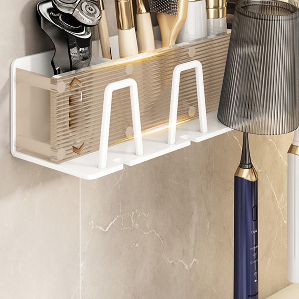 Lovulife Wall-Mounted Acrylic Toothbrush Holder Bathroom Organizer