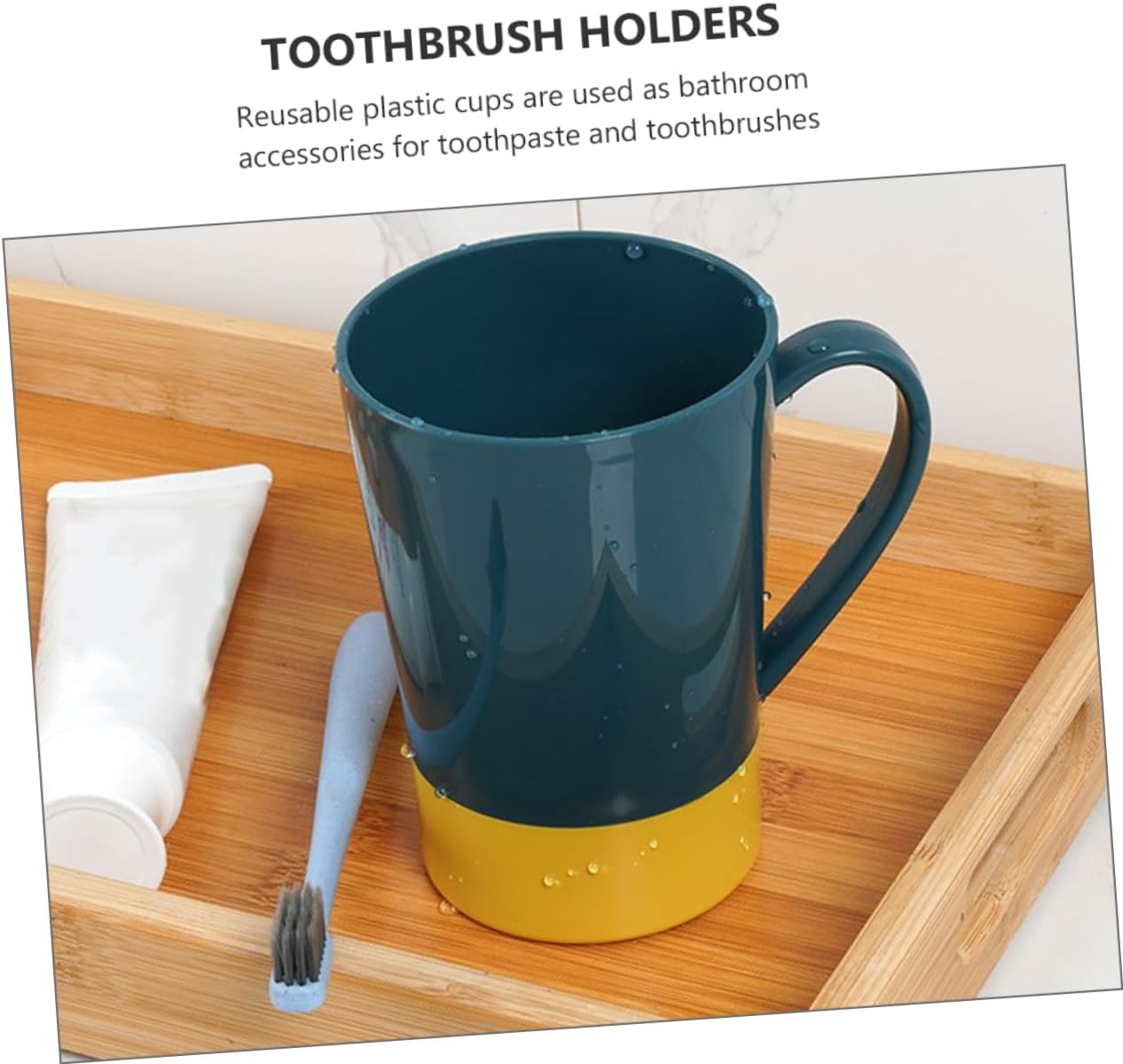 WESIEVYA 4pcs Bathroom Mug Toothbrush Holder