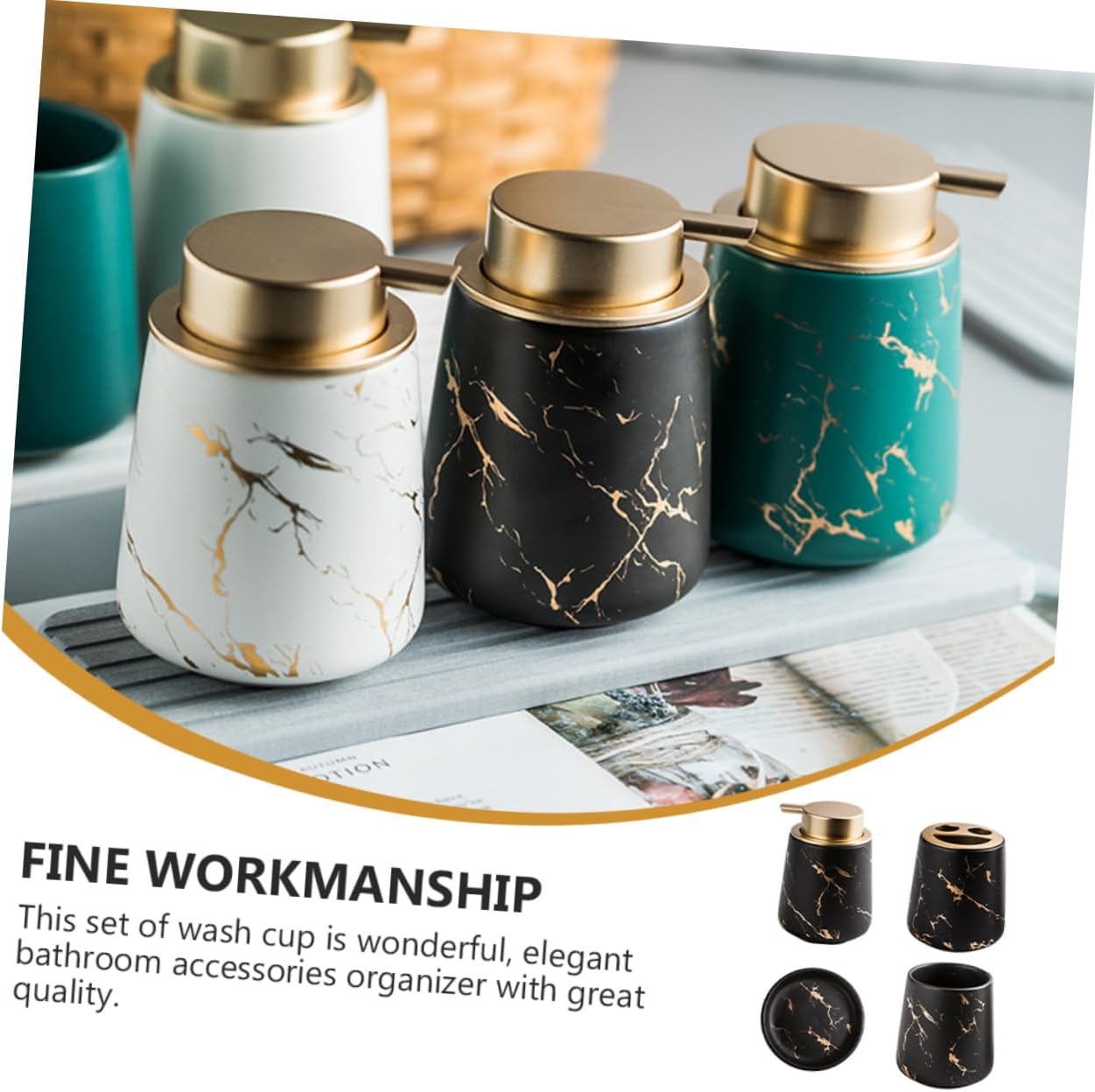 Beatifufu Perfect for Boys and Girls Toothbrush Holder Soap Dispenser Set