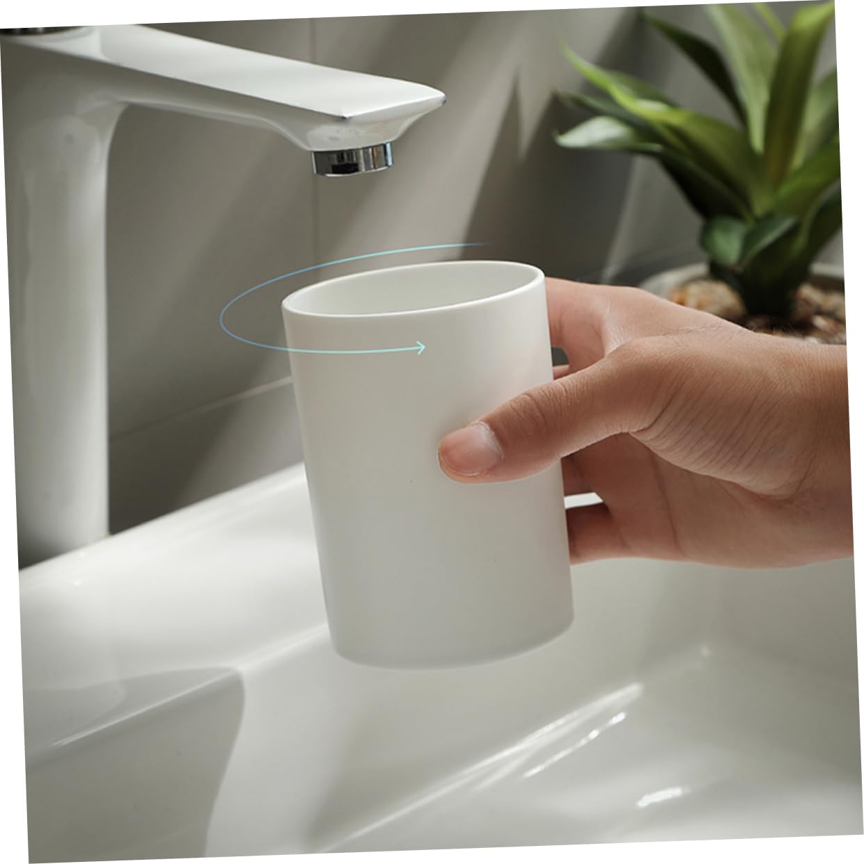Stylish Reusable Double Toothbrush Holder Cups for Bathroom Kitchen Use Unbreakable Safe