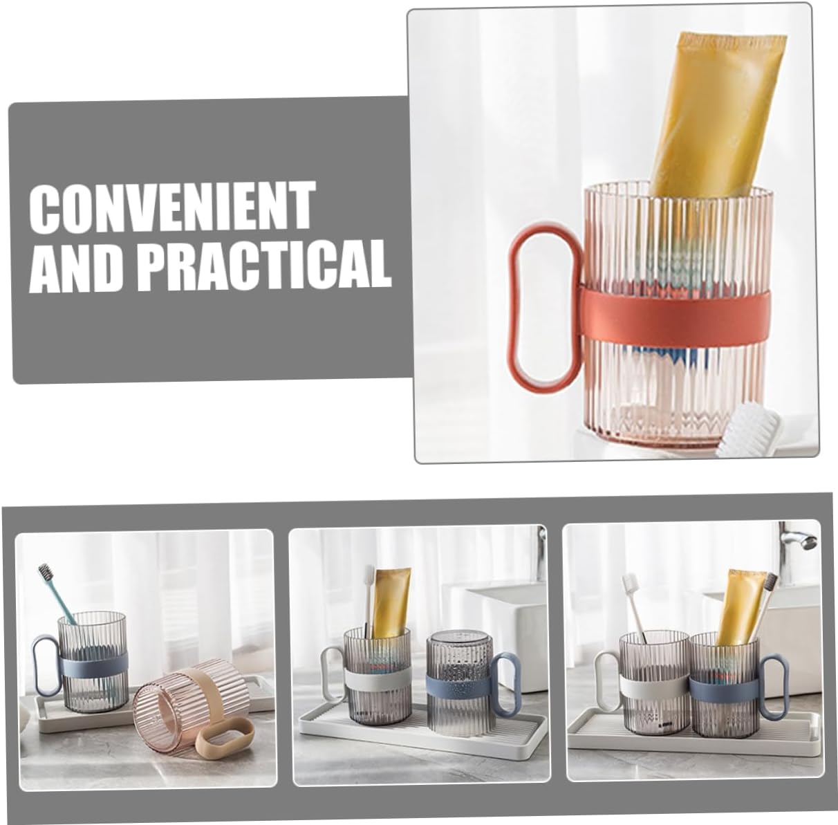 Elegant 4-Pack Toothbrush Mouthwash Holder