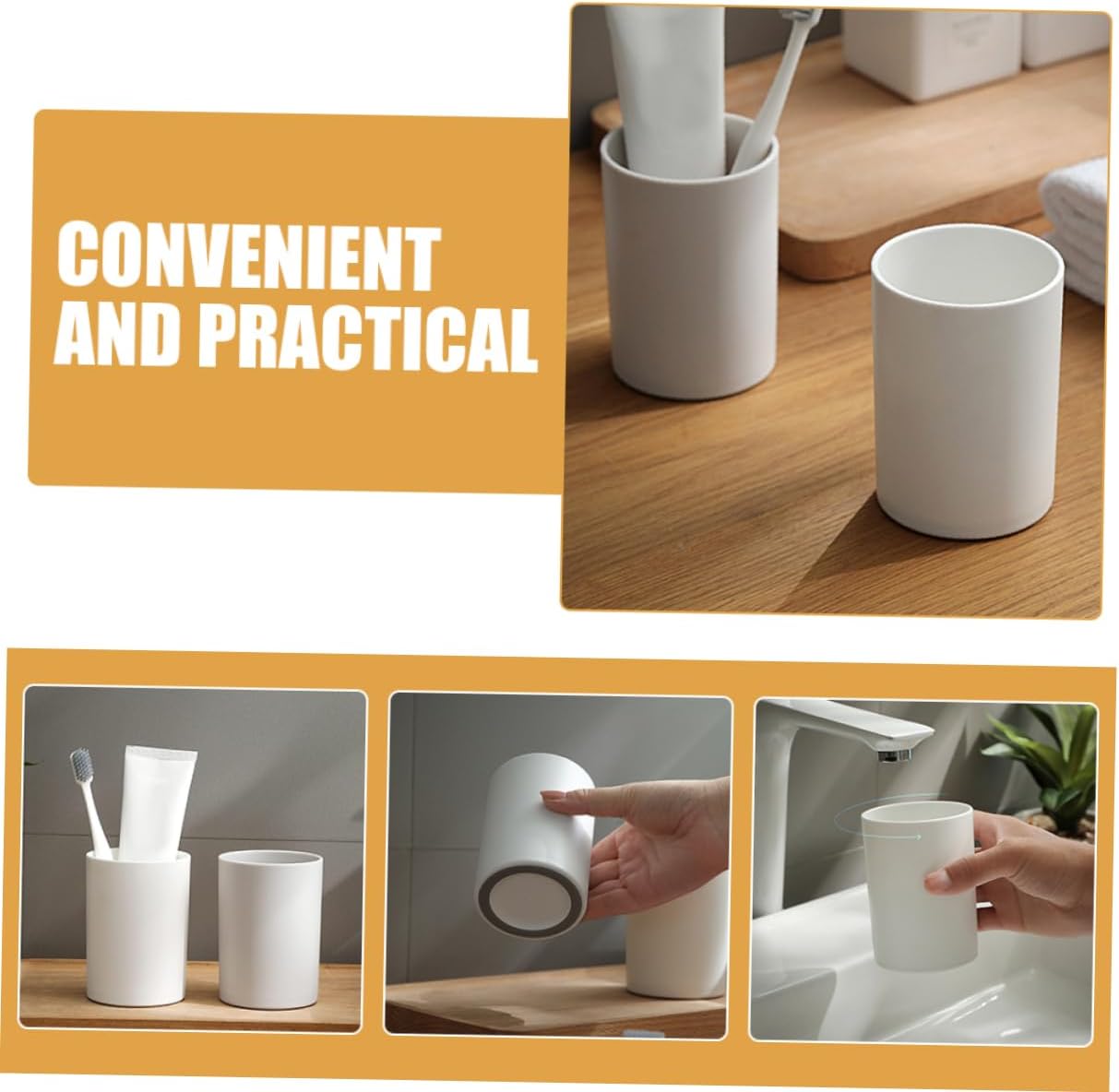 Zerodeko 2-Piece Toothbrush Holder Cups