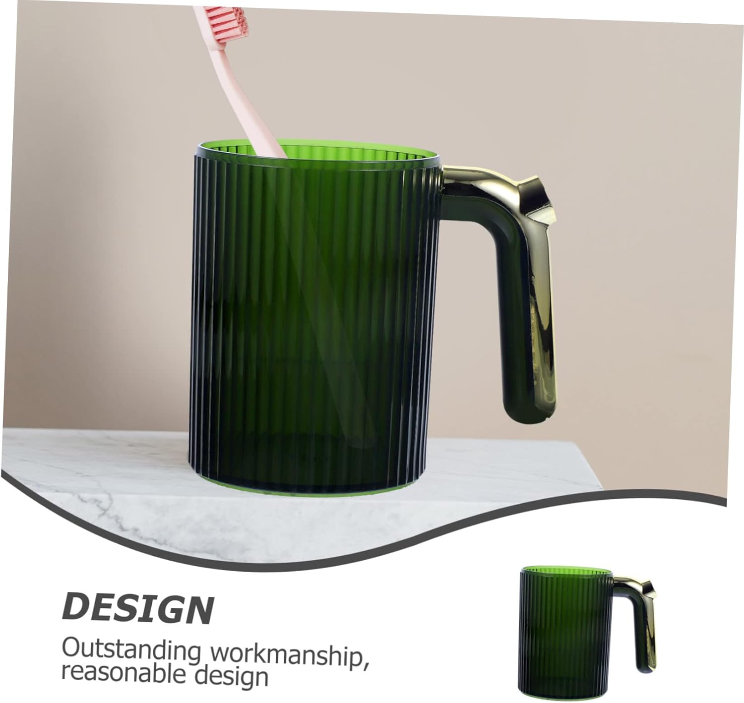 Elegant Handle Travel-Friendly Bathroom Toothbrush Cup for Home Bath