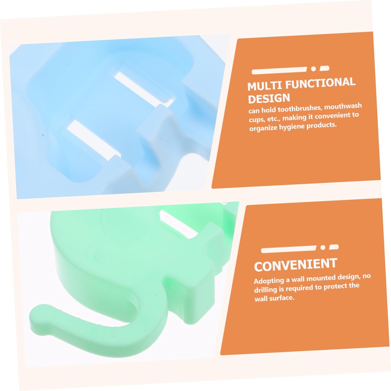 Cabilock Cuddly Elephant Toothbrush Holder Wall-Mounted for Boys Girls