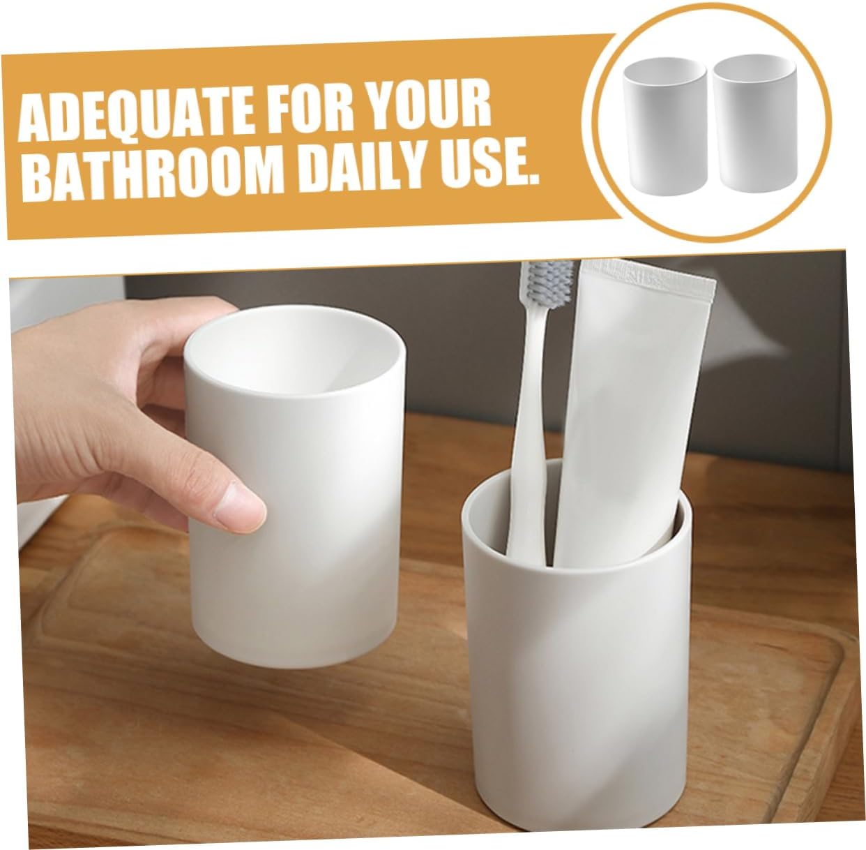 Zerodeko 2-Piece Toothbrush Holder Cups